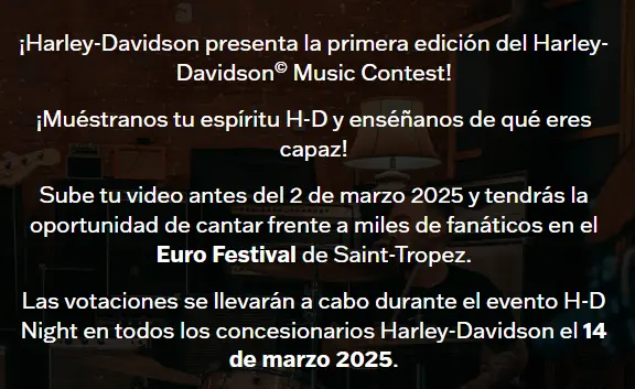 Participa en la primera edición del Harley-Davidson Music Contest