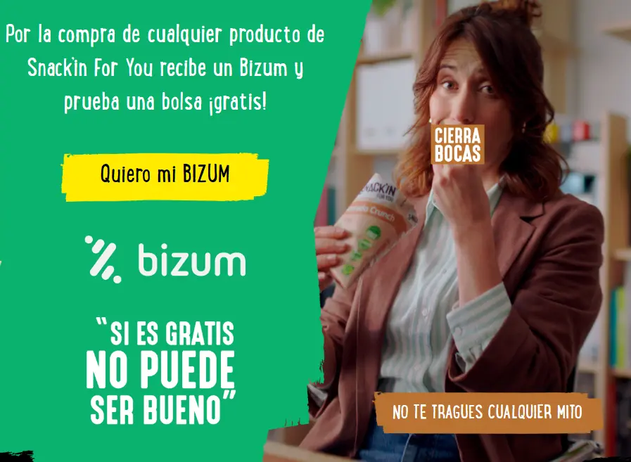 Cashback de toda la gama de productos Snack'in For You