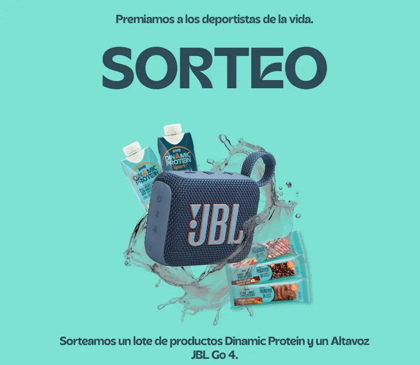 Sorteo de lote de productos Dinamic Protein y un Altavoz JBL Go 4
