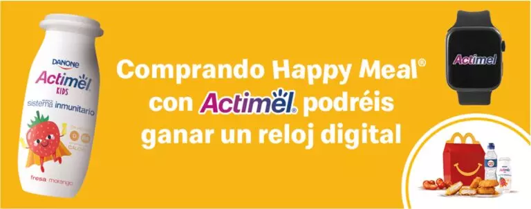 Comprando Happy Meal con Actimel podrá ganar un Reloj Digital