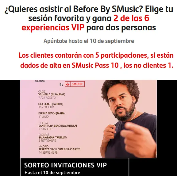 Participa en las promociones de SMUSIC y Carlos Jean