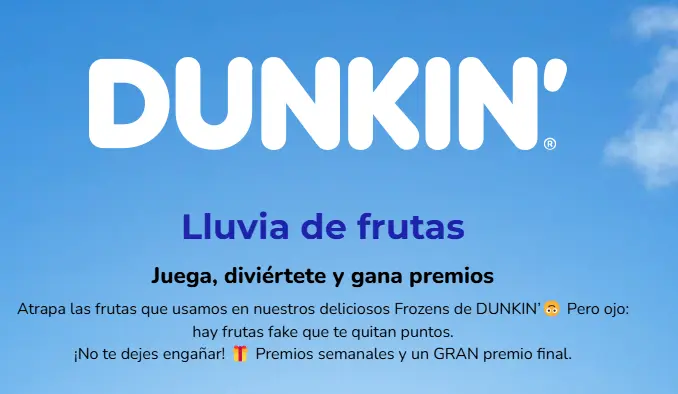 Juega a la Lluvia de Frutas de Dunkin Donuts y gana Premios
