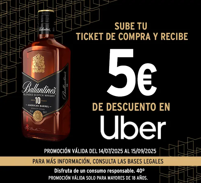 Recibe con Ballantine's 5€ de descuento en UBER