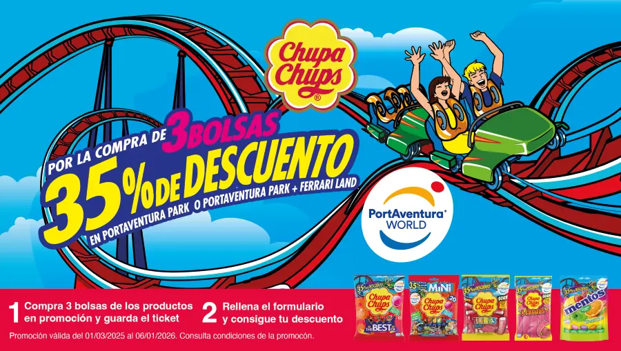 Obtén un Descuento en Portaventura con Chupa Chups