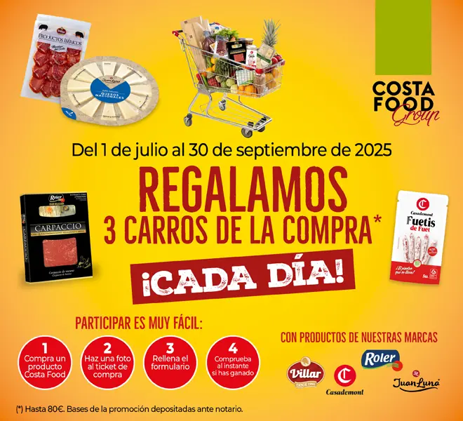 Costa Foods regala 3 Carros de la Compra cada día