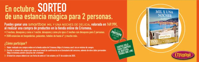 Crismona sortea una SmartBox MIL Y UNA NOCHES DE DELICIA