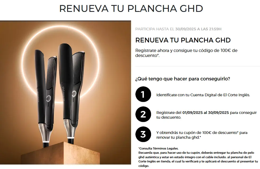 Renueva tu Plancha GHD con El Corte Inglés