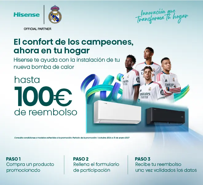 Llévate hasta 100€ por la compra de una Bomba de Calor Hisense