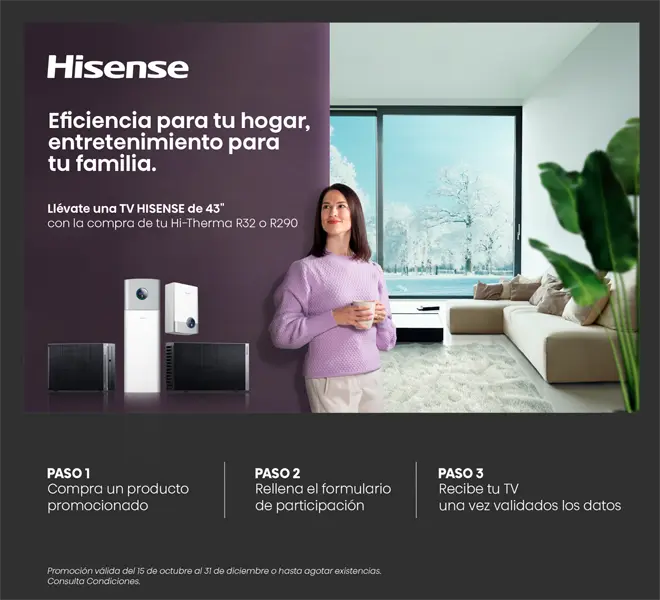 Llévate una TV Hisense de 43" por la compra de un Hi-Therma