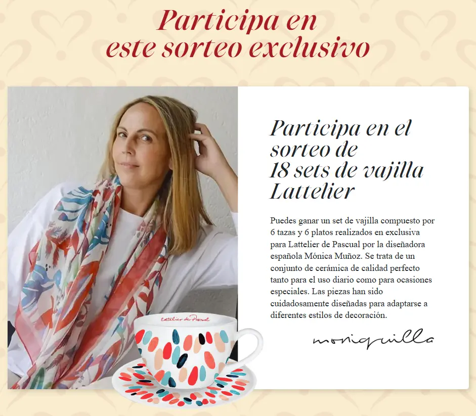 Participa en el sorteo de 18 sets de vajilla Lattelier