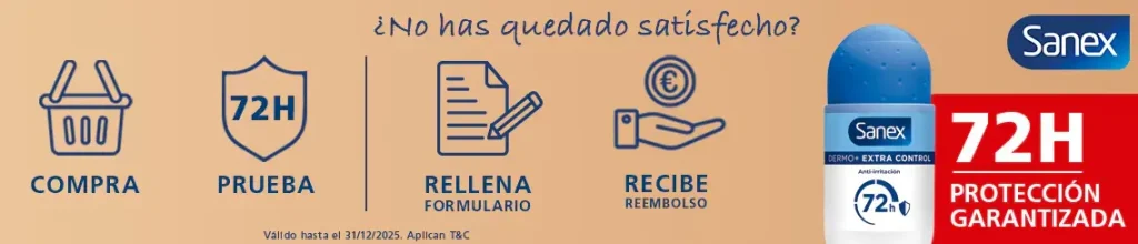 Promoción de Cashback de Sanex Dermo Roll On Extra Control