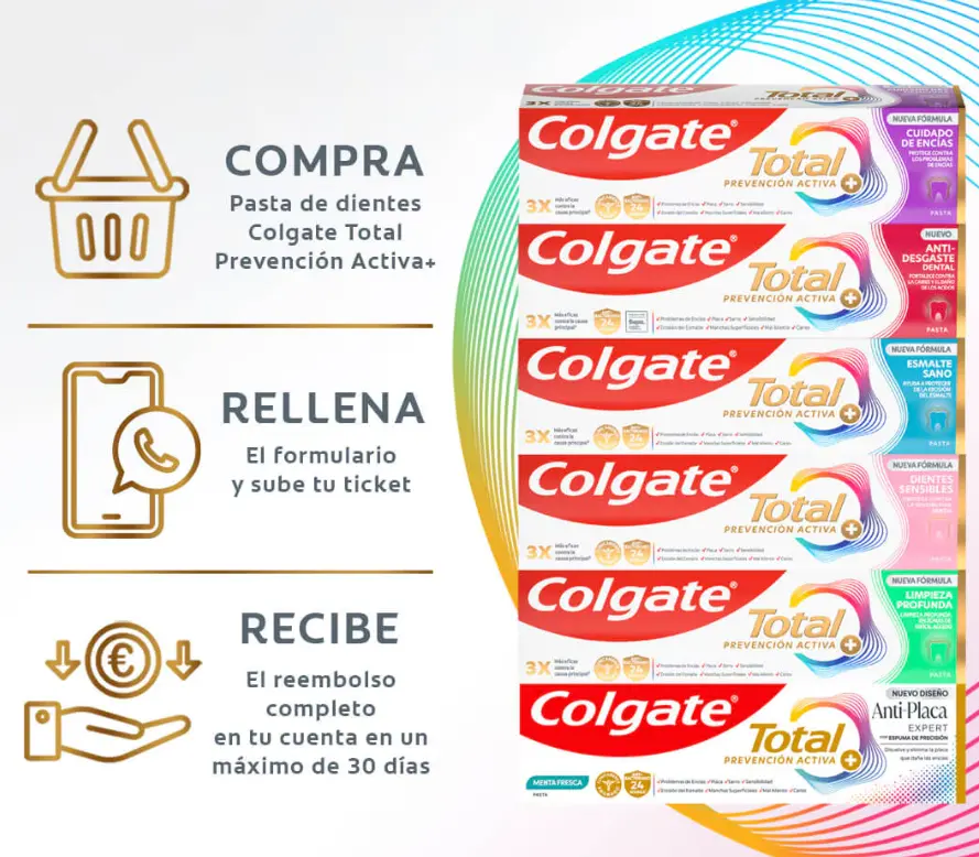 Recibe el reembolso de tu Colgate Total