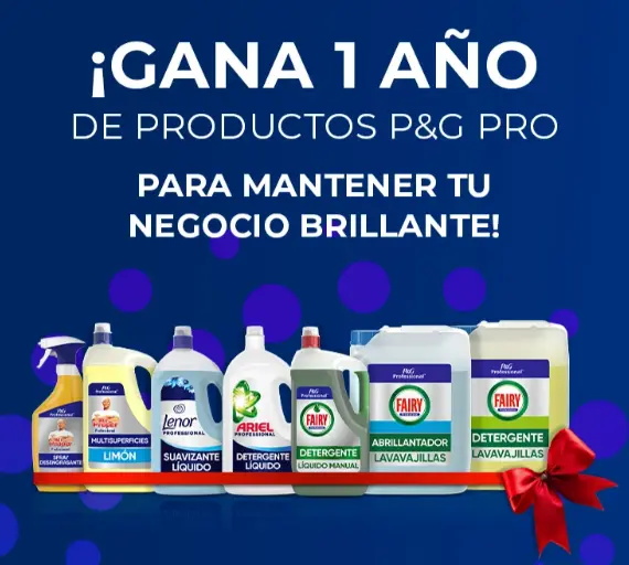 Gana 1 año de productos P&G PRO para mantener tu negocio brillante