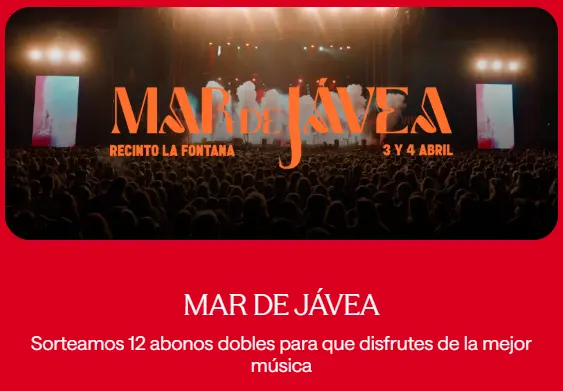 Mahou sortea 12 Abonos Dobles para el Festival Mar de Jávea