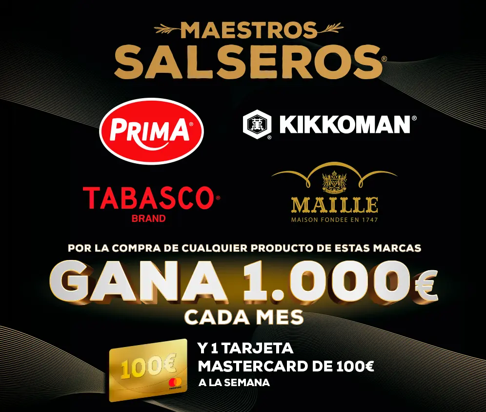 1.000€ al mes y 1 Mastercard de 100€ cada Semana con Maestros Salseros