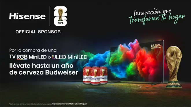 Un año de cerveza Budweiser con los MiniLED de Hisense