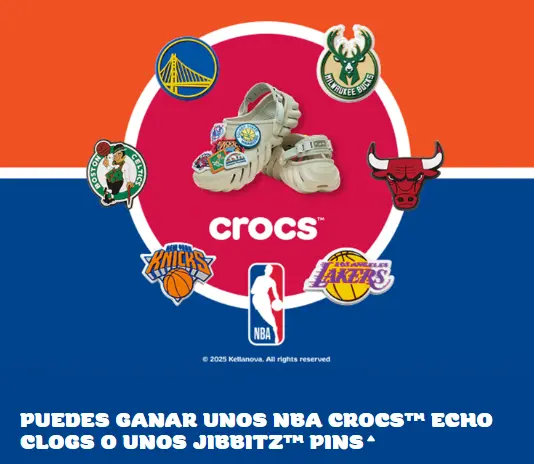 Gana con Kellogg's unos NBA Crocs Echo Clogs o unos Jibbitz Pins