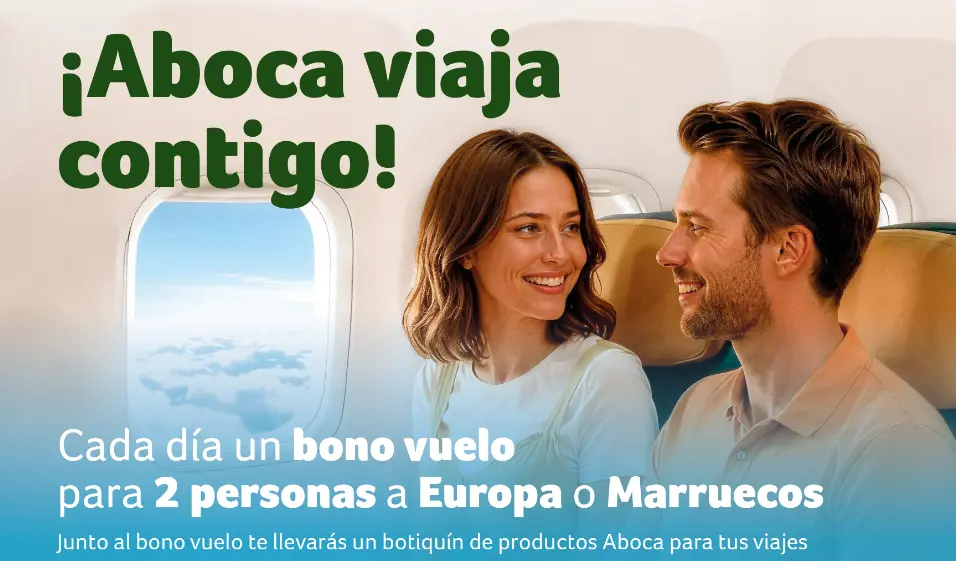 Aboca viaja contigo en un bono vuelo a Europa o Marruecos