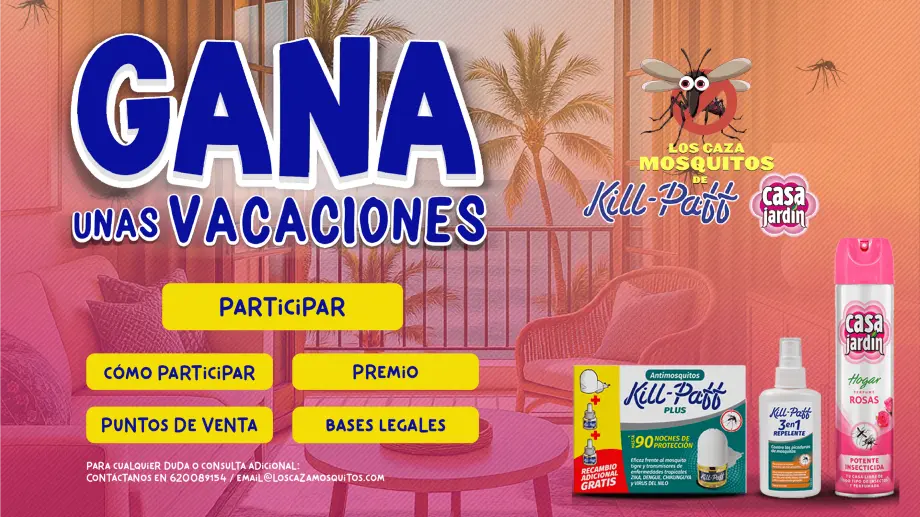 Gana unas Vacaciones y forma parte de Los Cazamosquitos Kill Paff