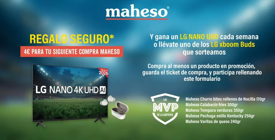 Llévate un regalo seguro para siguiente compra Maheso y gana un LG Nano Uno