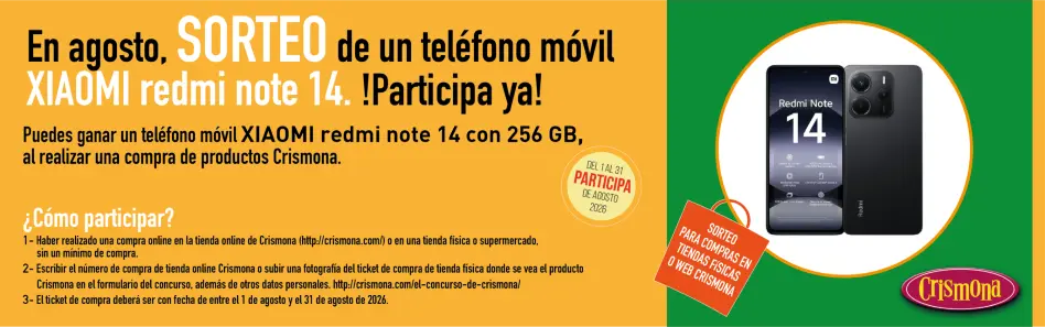 Crismona sortea un teléfono Xiaomi Redmi Note 14