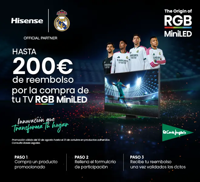 Llévate hasta 200€ de reembolso por la compra de tu TV RGB MiniLED