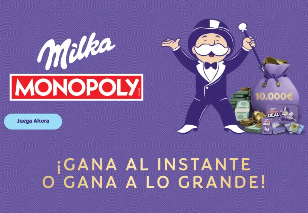 Juega con Milka al Monopoly y gana Premios