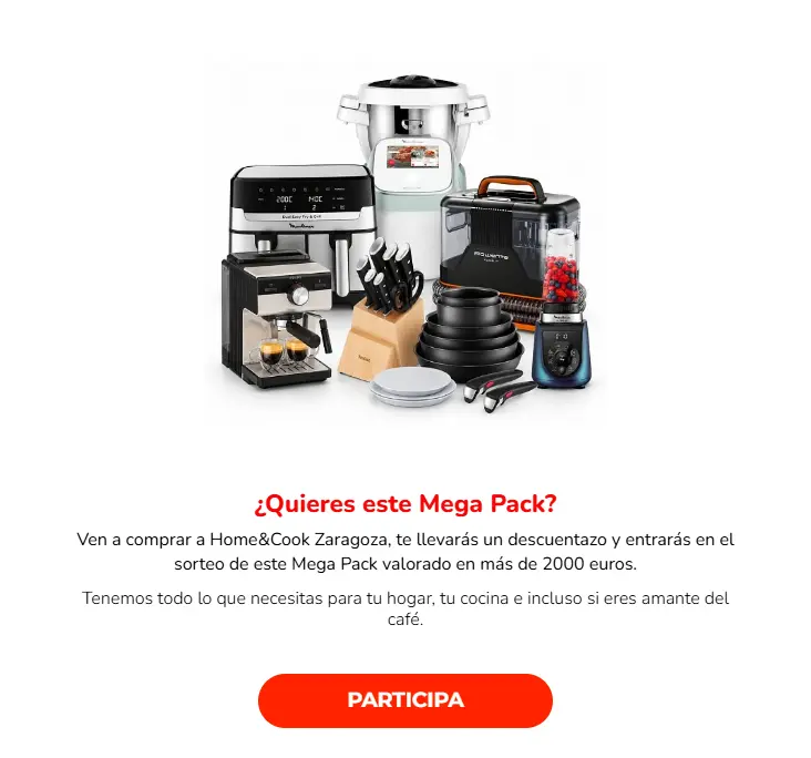 Llévate un Mega Pack en Home & Cook Zaragoza