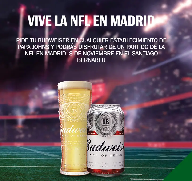 Vive la NFL en Madrid con Budweiser y Papa Johns