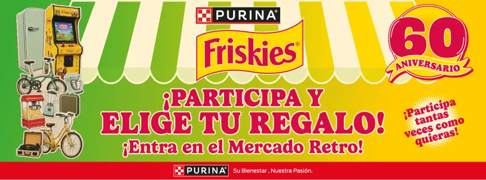 Celebra el 60 Aniversario de Friskies eligiendo tu regalo en el Mercado Retro